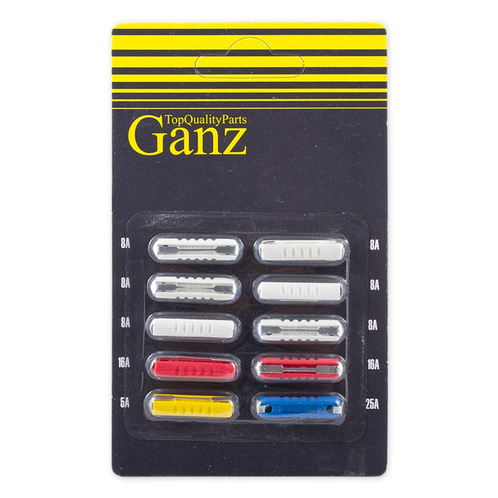 Набор предохранителей цилиндрических блистер (10 шт.) GANZ GRP15005
