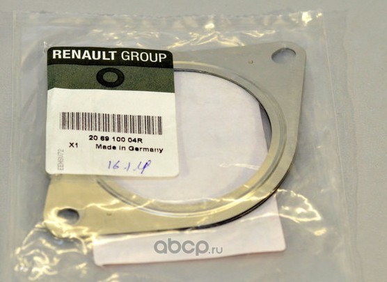 Прокладка трубы глушителя (МЕТ) RENAULT 2069 100 04R