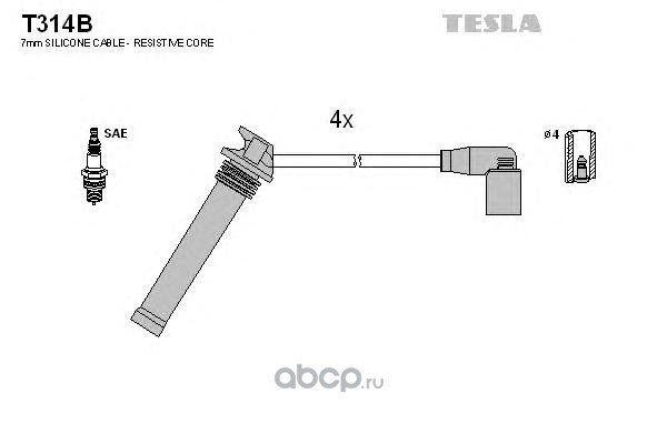 Провода высоковольтные компл. Cherry Fora 1.6 дв. SQR481F TESLA T314B