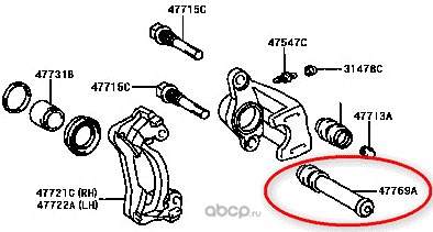 Пыльник направляющей (верх) TOYOTA 47769-22010