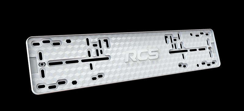 Рамка под номерной знак белая безрамочная пластиковая RCS RCS Light Wihte