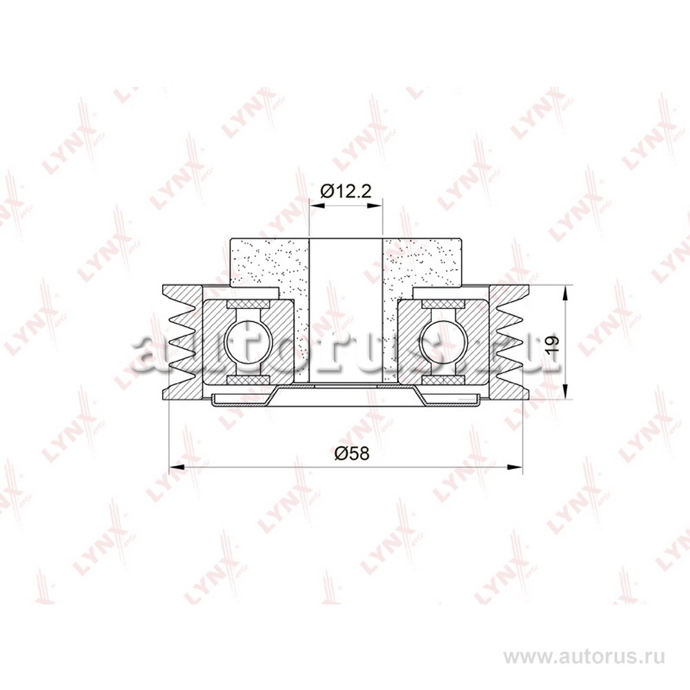 Ролик натяжной LYNXauto PB-5028