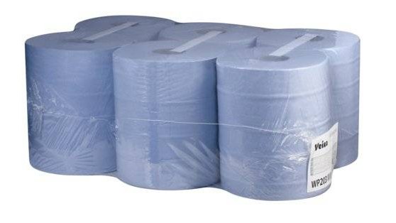Салфетка бумажная двухслойная протирочная Veiro Professional WP203 22x35 см 500 листов рулон голубая