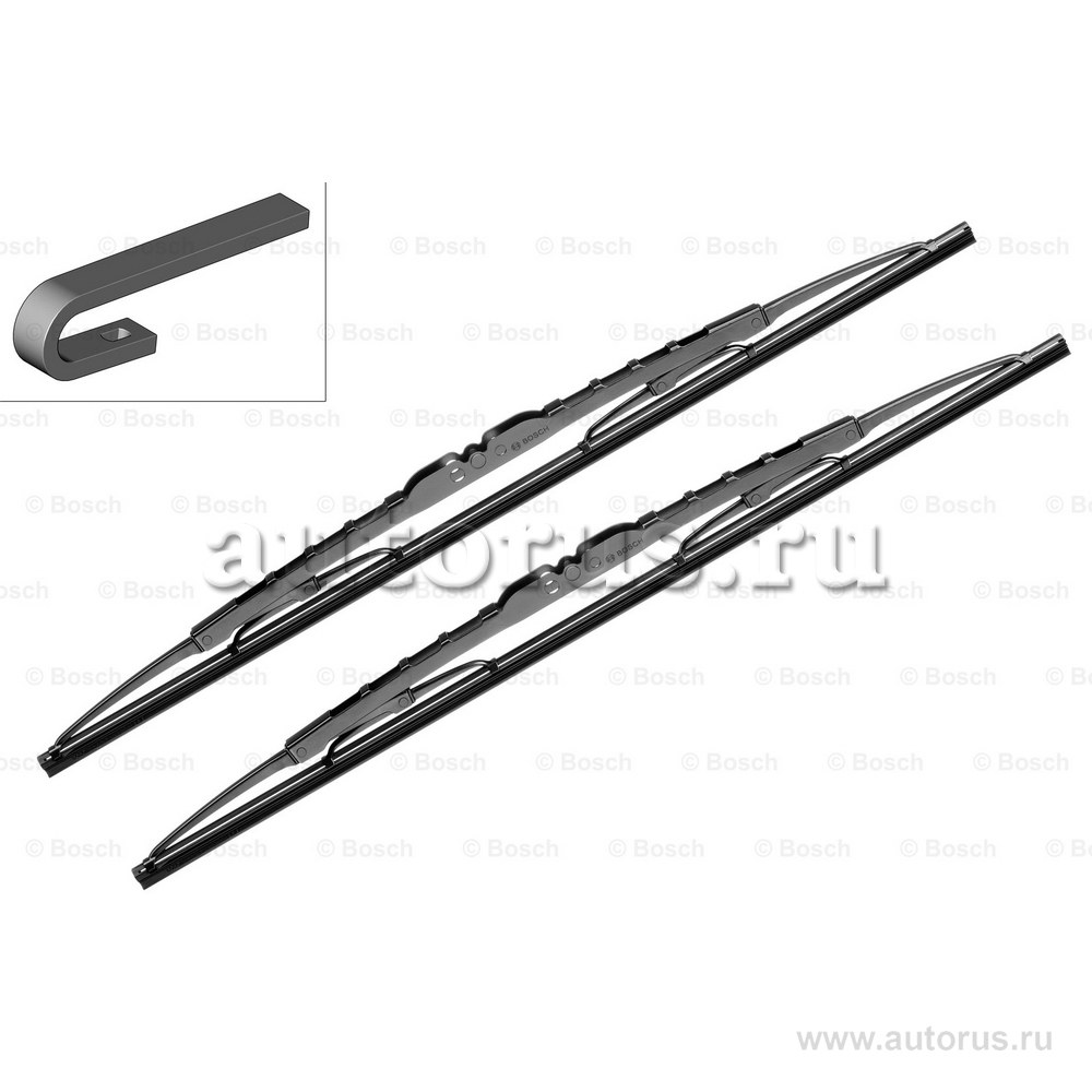 Щетки стеклоочистителя 550/550 мм каркасная комплект 2 шт BOSCH AERO 3 397 005 163