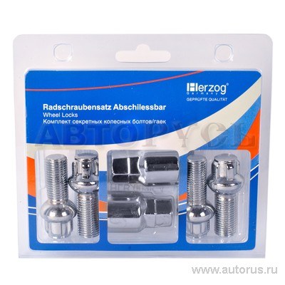 Секретки колесные болт M14x1.50x28 сфера HLB 003K-4 HERZOG
