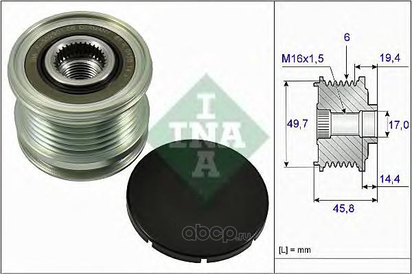 Шкив генератора (с обгонной муфтой) INA 535 0168 10