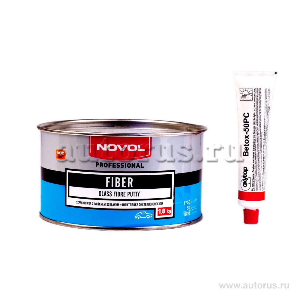 Шпатлевка со стекловолокном полиэфирная Fiber, 1,8 кг. Novol 1225
