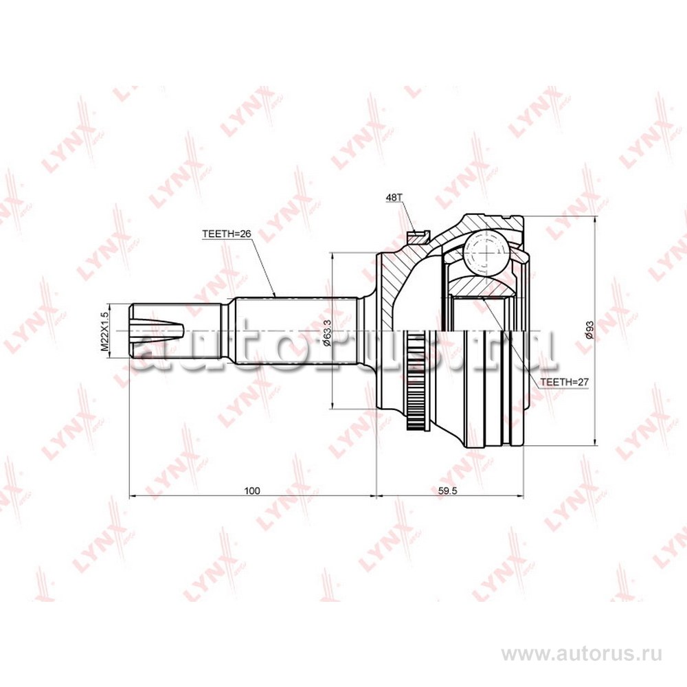 ШРУС наружный L,R LYNXauto CO-3691A