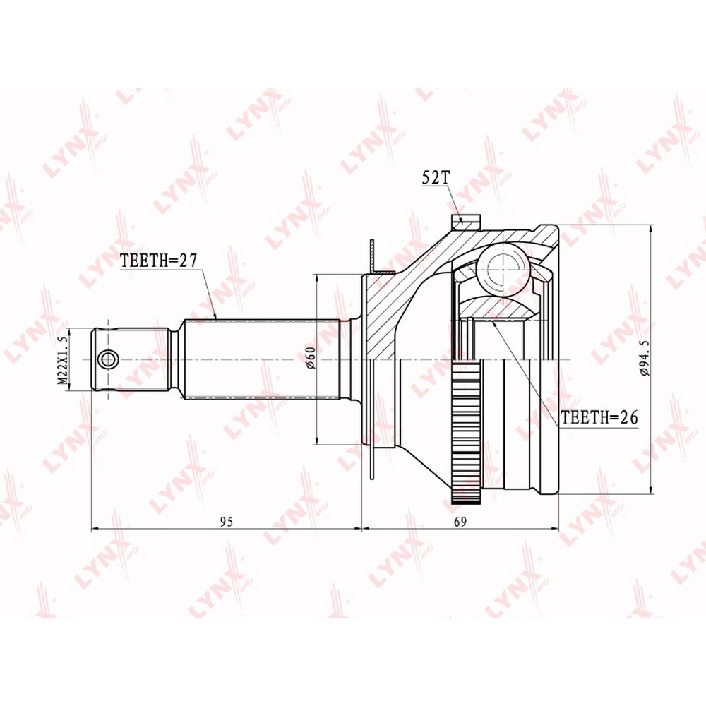 ШРУС наружный LYNXauto CO-3624A