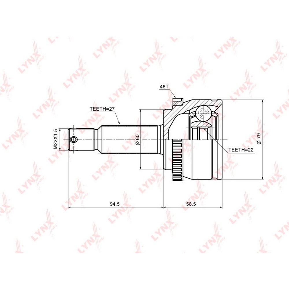 ШРУС наружный LYNXauto CO-3635A