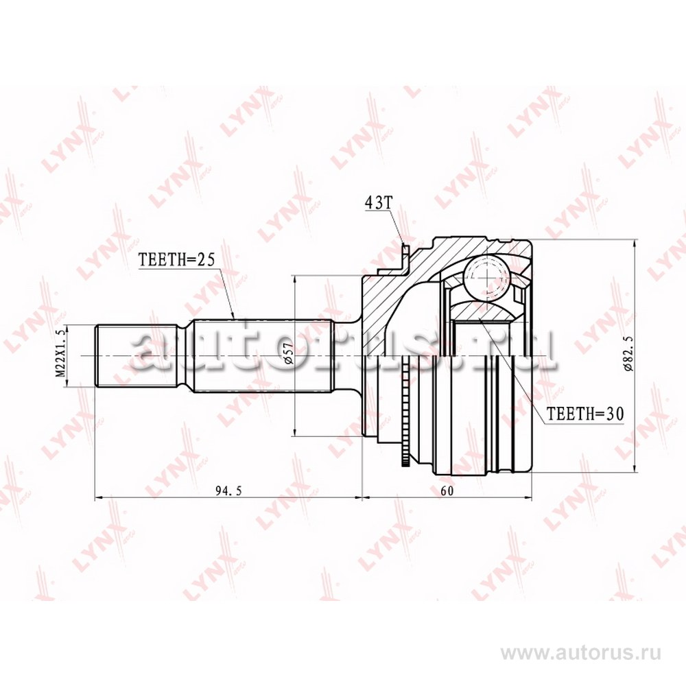 ШРУС наружный LYNXauto CO-3636A
