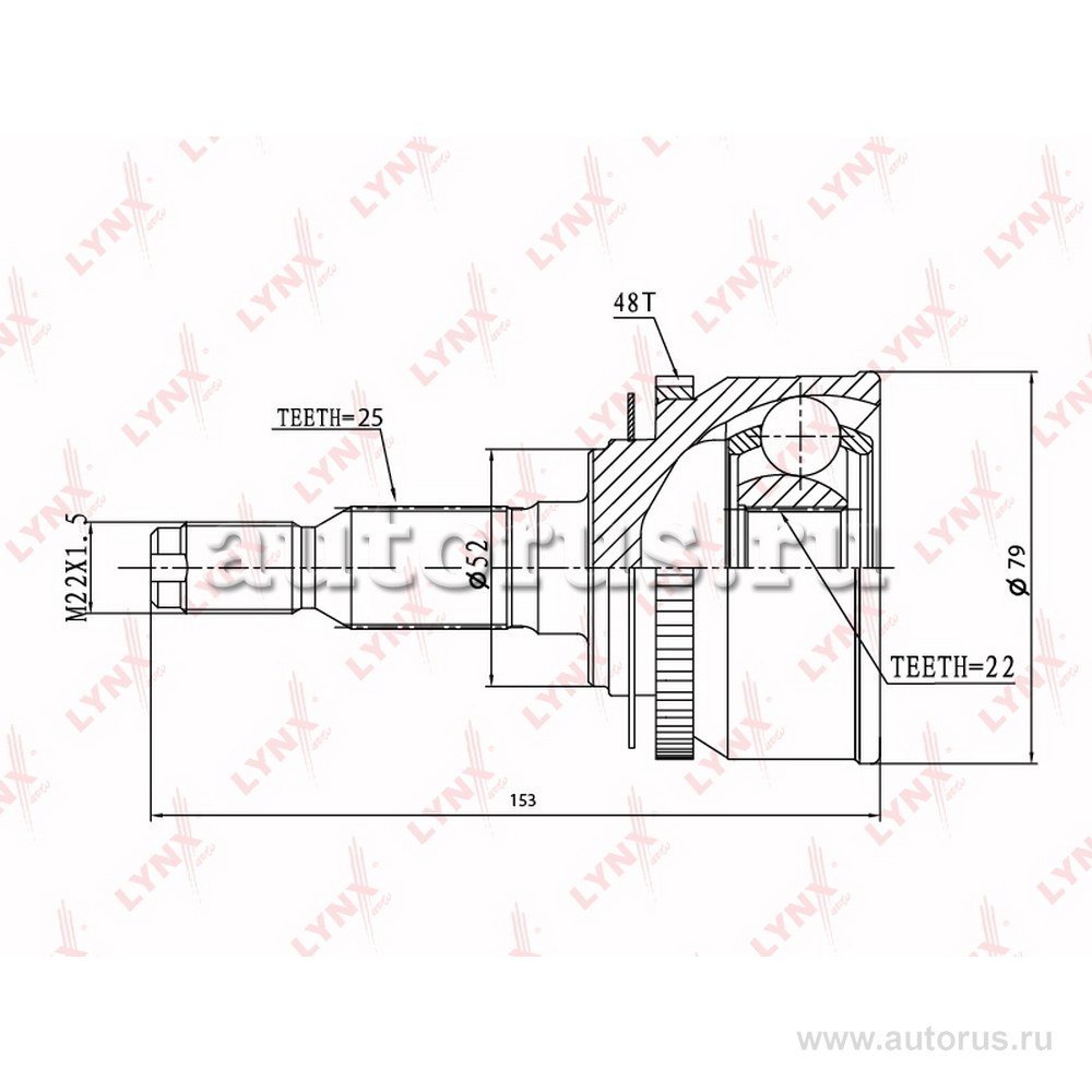 ШРУС наружный HYUNDAI Getz 1.3-1.6 02> LYNXauto CO-3648A