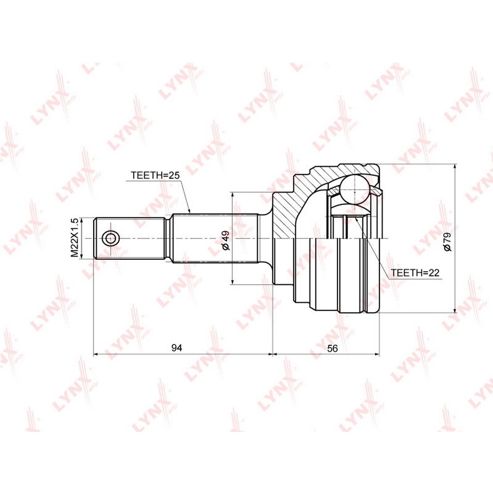 ШРУС наружный LYNXauto CO-3678