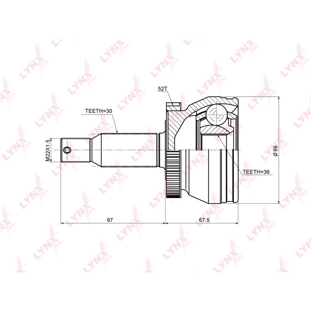 ШРУС наружный LYNXauto CO-3695A