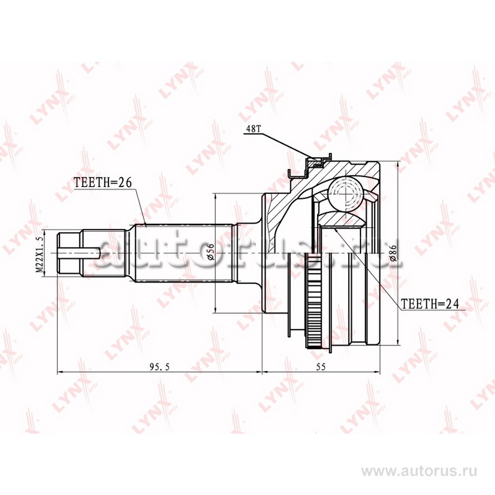 ШРУС наружный LYNXauto CO-7509A
