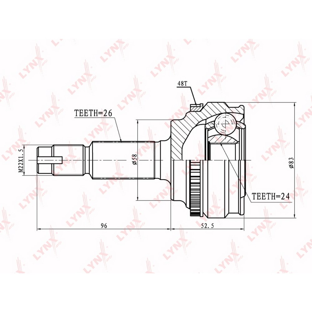 ШРУС наружный LYNXauto CO-7520A