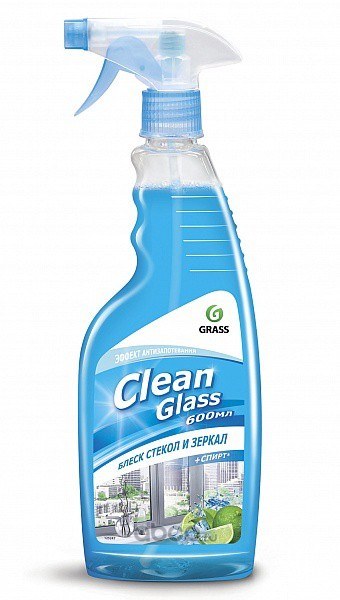 Очиститель стекол Clean Glass блеск стекол и зеркал (голубая лагуна) 600 мл. тригер GRASS 125247