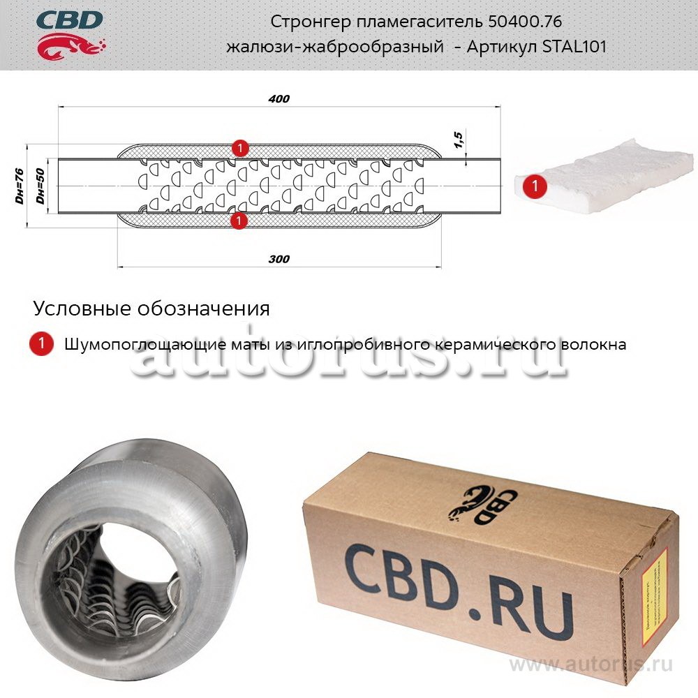 Стронгер жаброобразный внутренний узел для UNIVERSAL /D=76x50mm L=400mm CBD STAL101