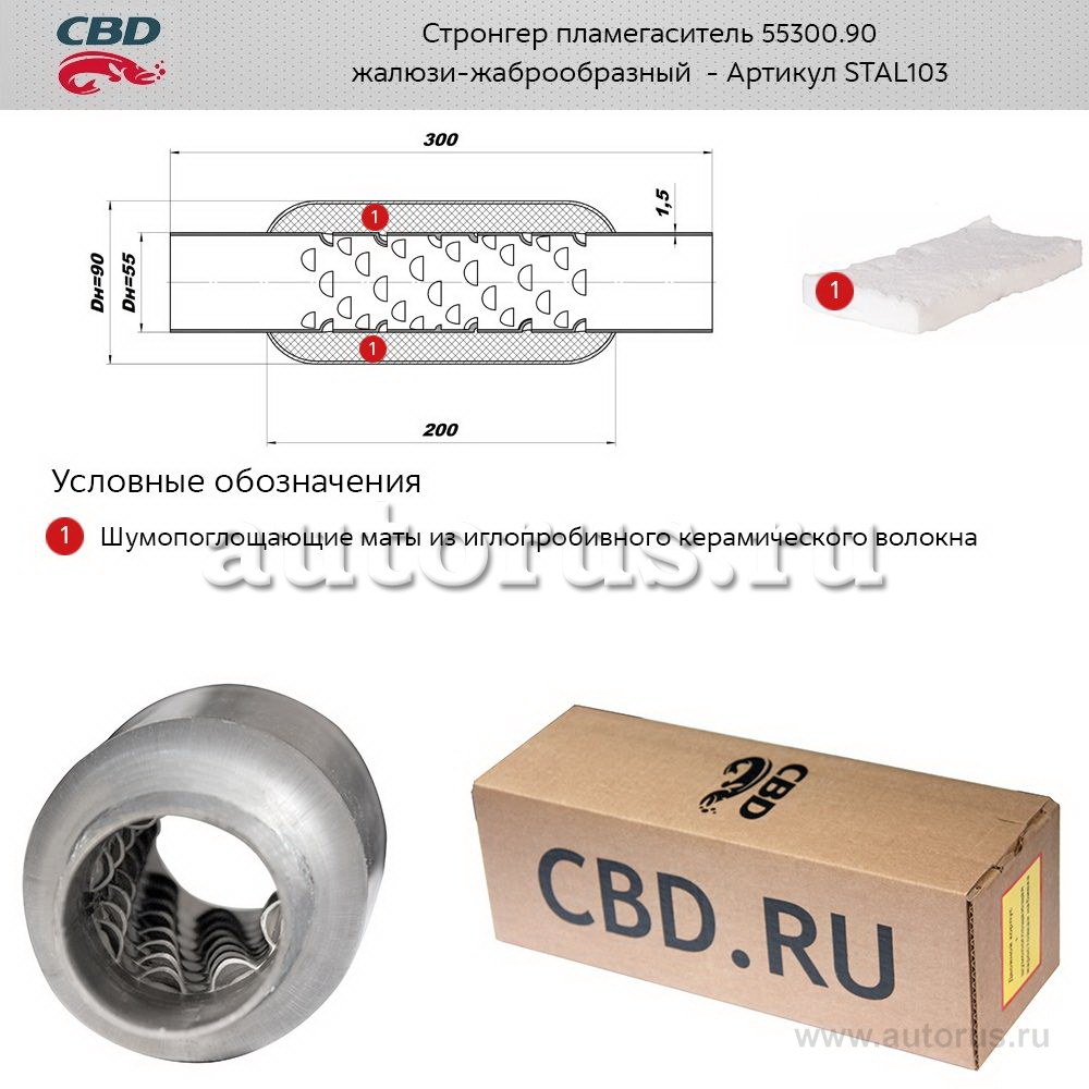 Стронгер жаброобразный внутренний узел для UNIVERSAL /D=90x55mm L=300mm CBD STAL103
