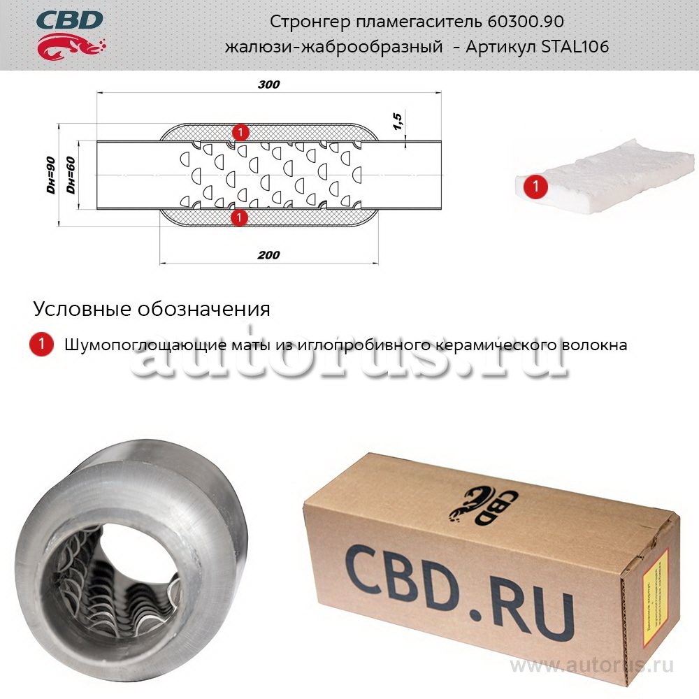 Стронгер жаброобразный внутренний узел для UNIVERSAL /D=90x60mm L=300mm CBD STAL106
