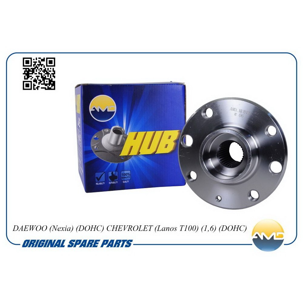 Ступица передняя (T33, D120) (no bearing) для DAEWOO (Nexia) (DOHC) CHEVROLET (Lanos T100) (1,6) AMD AMD.HUB12