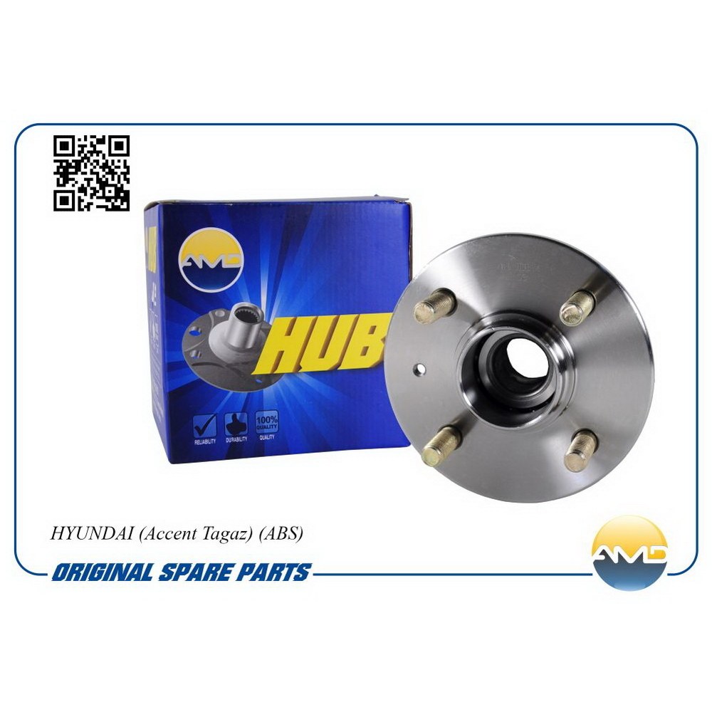 Ступица задняя (D140, ABS) (в сборе) для HYUNDAI (Accent Ta ) (ABS) AMD AMD.HUB14