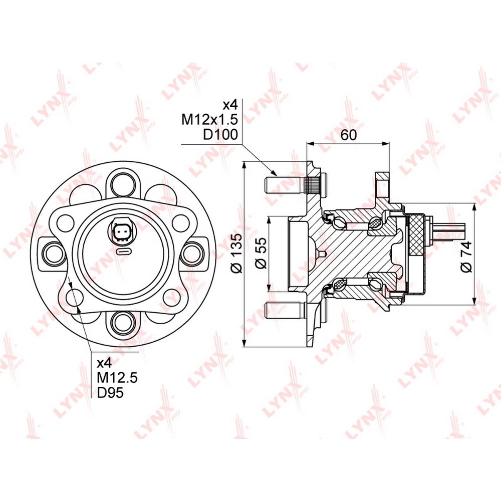 Ступица задняя в сборе TOYOTA Yaris LYNXauto WH-1106