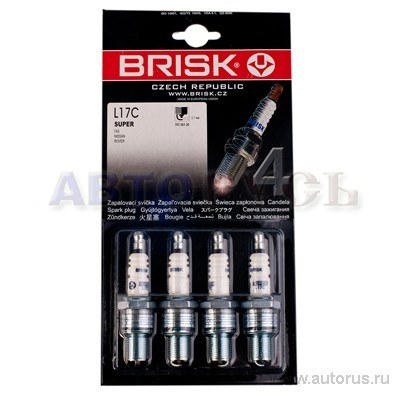 Свеча зажигания компл. (4шт) для а/м   406дв SUPER BRISK L17C-J