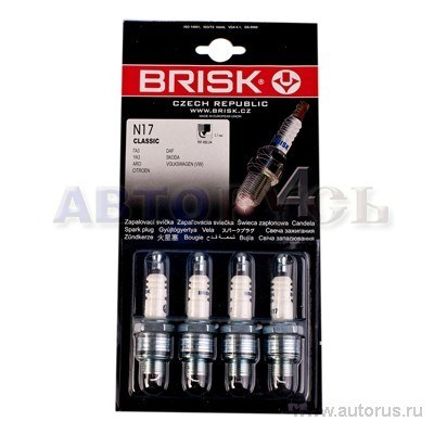 Свеча зажигания компл. (4шт) для а/м   CLASSIC BRISK N17-J