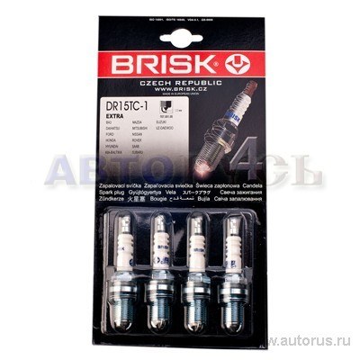 Свеча зажигания компл. (4шт) для а/м ВАЗ 2110 инжектор 16 клапанный EXTRA BRISK DR15TC-1-J