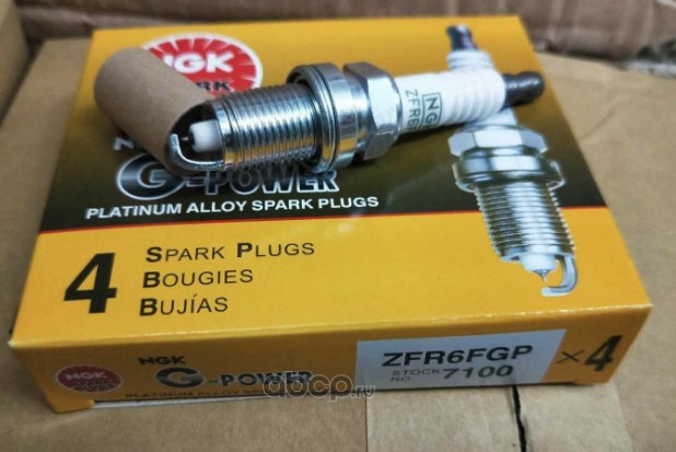 Свеча зажигания G-Power ZFR6FGP CHEVROLET/DODGE/JEEP mot.1.4/1.6/1.8/3.7L V6 NGK 7100