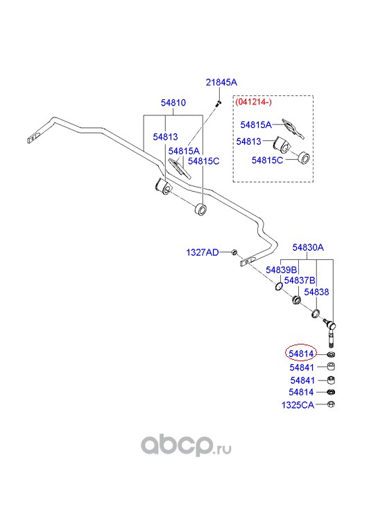 Упорная пластина втулки рычага стабилизатора HYUNDAI/KIA 54814-36001