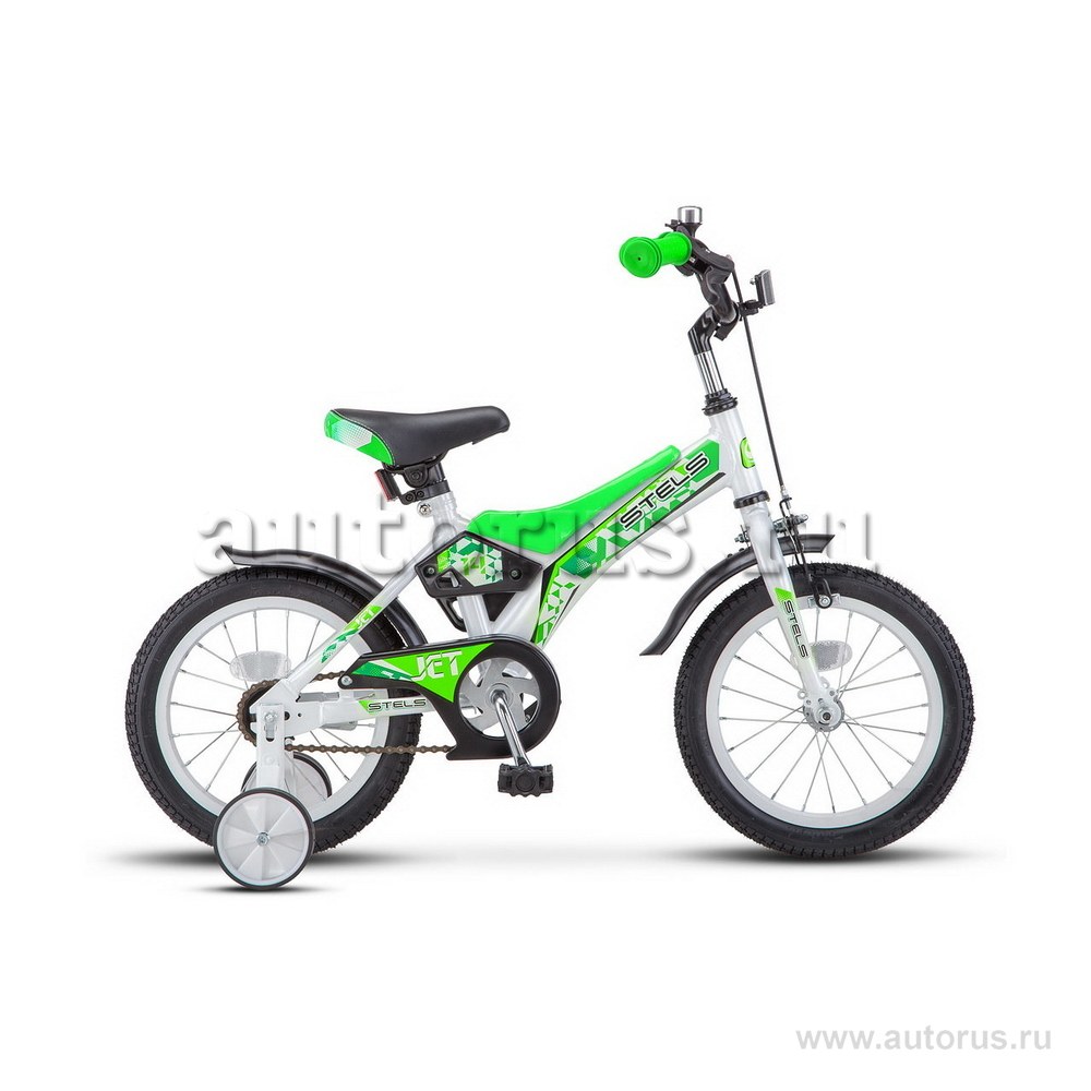 Велосипед 14 детский STELS Jet (2018) количество скоростей 1 рама сталь 8,5 белый/салатовый