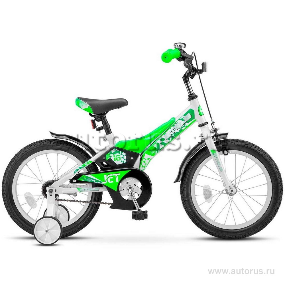 Велосипед 16 детский STELS Jet (2018) количество скоростей 1 рама сталь 9 белый/салатовый
