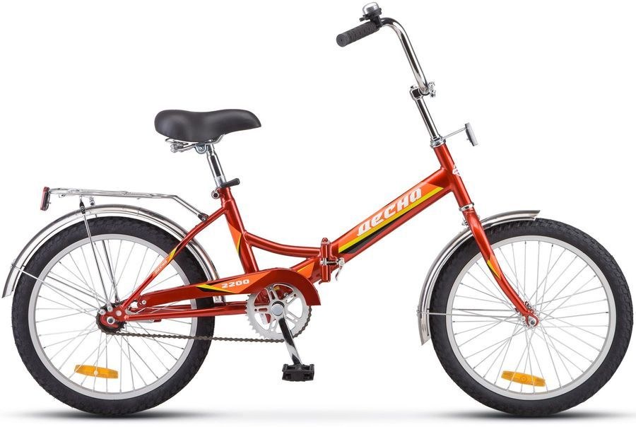 Велосипед 20 складной ДЕСНА 2200 (2019) количество скоростей 1 рама сталь 13,5 красный