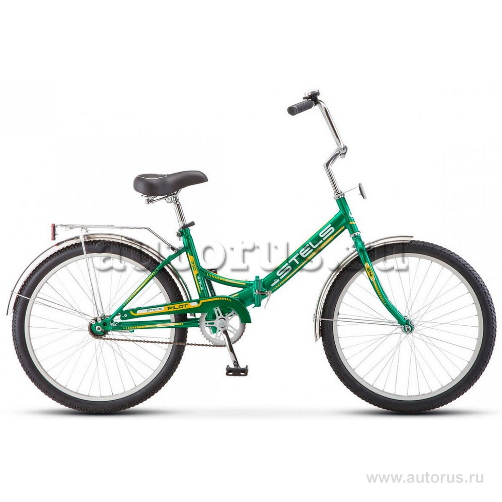 Велосипед 24 складной STELS Pilot 710 (2018) количество скоростей 1 рама сталь 14 Зеленый/желтый
