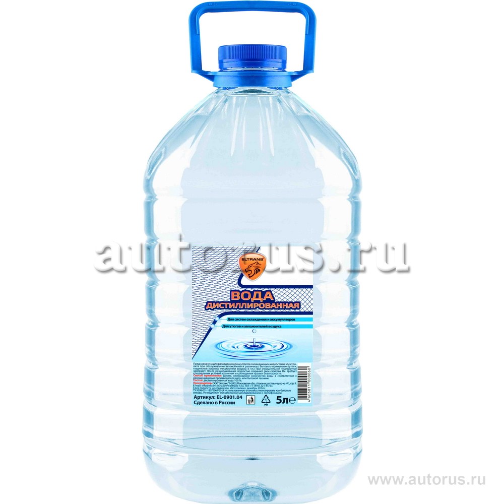 Вода дистиллированная , 5л ПЭТ бутылка ELTRANS EL-0901.04