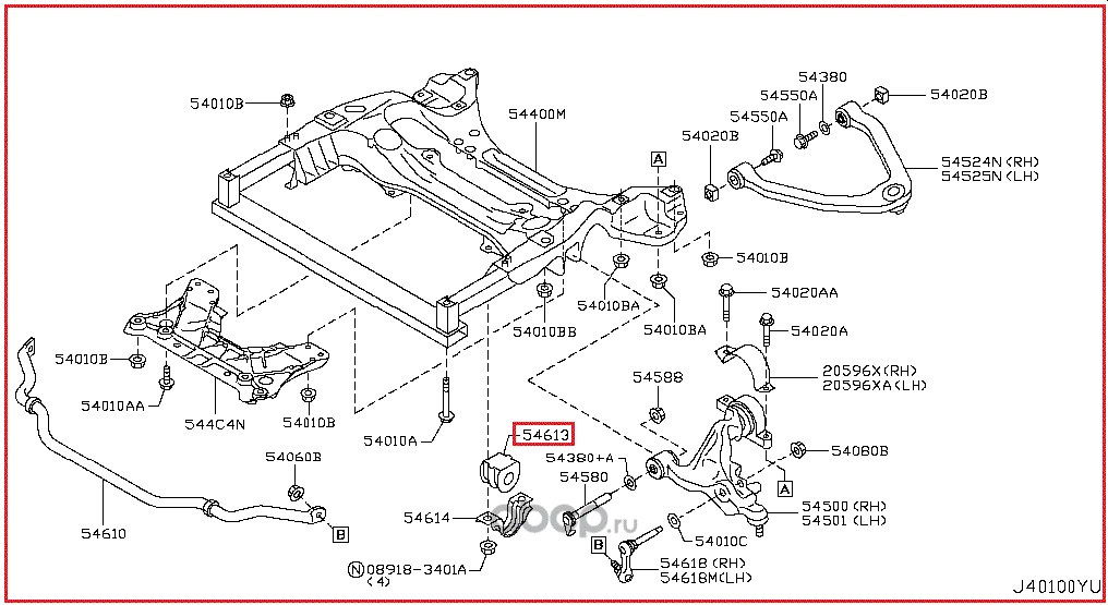 Втулка стабилизатора переднего NISSAN 54613-JK05B
