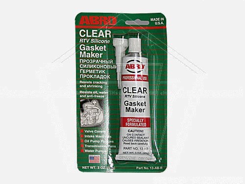 Герметик-прокладка  ABRO прозрачный многоцелевой CLEAR RTV Silicone (85 г) США (13-АВ)