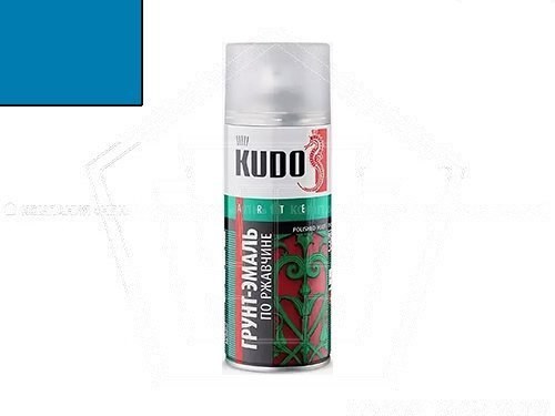 Грунт-эмаль KUDO по ржавчине (3 в 1) голубая RAL 5015 (520мл) (KU-315015)