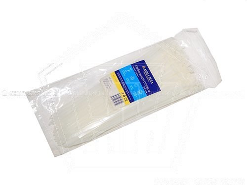 Хомут крепления универсальный ПромОпт пластик (8*300) бел.(100 шт)