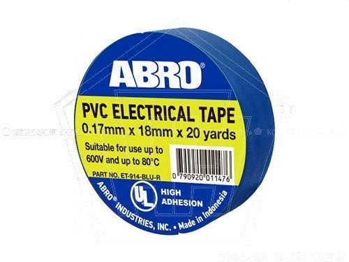 Изолента ПВХ (18мм*18,3м) ABRO высокотемпературная синяя (ET-914-BLU-R)