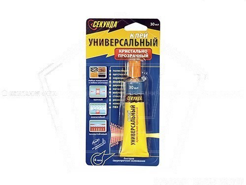 Клей универсальный СЕКУНДА (30 мл) кристально прозрачный (403-108)