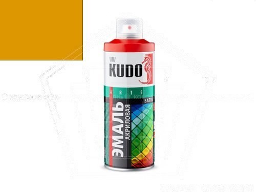Краска-спрей KUDO акриловая Satin RAL 1023 (520мл) ярко желтая, полуматовая (KU-0A1023)