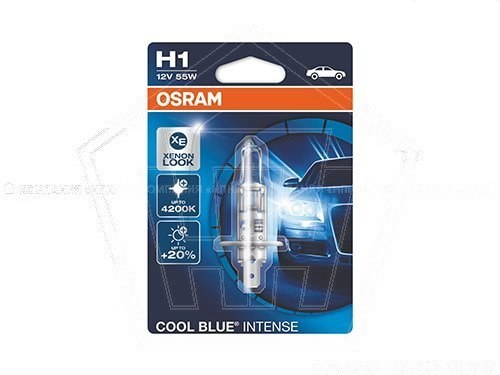 Лампа галогеновая H1 12V  55W OSRAM Cool Blue +20% Xenon 4200K P14.5s (1шт.) ORIGINAL