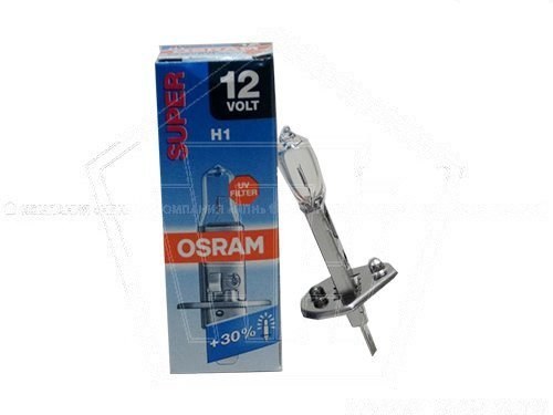 Лампа галогеновая H1 12V  55W OSRAM SUPER +30%  P14.5s ORIGINAL (64150 SUP)