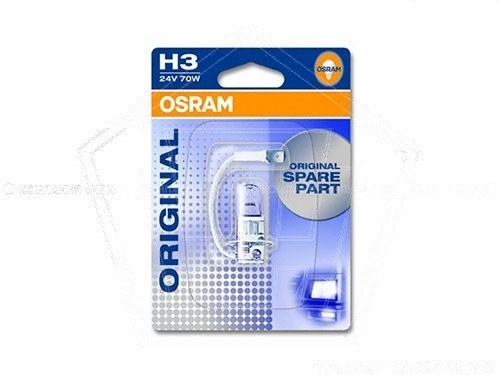 Лампа галогеновая H3 24V  70W OSRAM Standard PК22s ORIGINAL (64156)