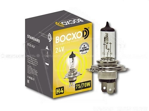 Лампа галогеновая H4 24V  75/70W ВОСХОD P43t (80724)