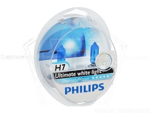Лампа галогеновая H7 12V  55W PHILIPS DIAMOND VISION  PX26d (2 шт.)