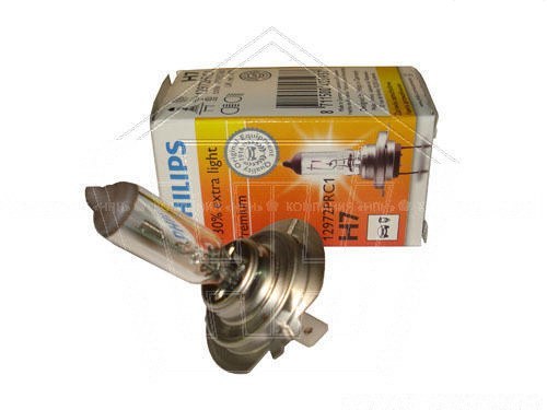 Лампа галогеновая H7 12V  55W PHILIPS Vision +30%  PХ26d ORIGINAL (12972 PR)